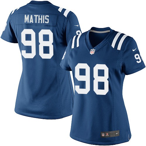 Women's Limited Robert Mathis Nike Jersey Royal Blue Home - #98 NFL Indianapolis Colts